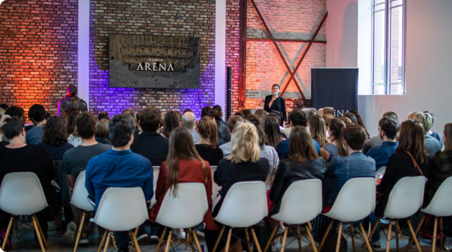 Design expert addresses audience at our annual Arena event